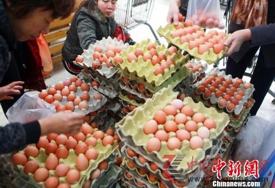 资料图:购买鸡蛋的市民。 韦亮 摄